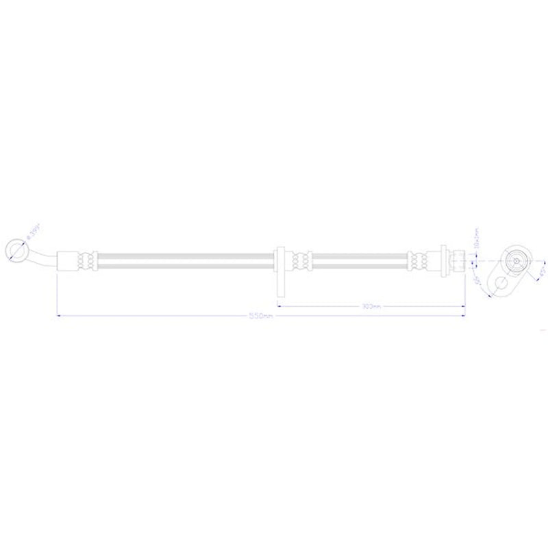 Juratek Brake Hydraulic Hose Line Front Right fits Honda Civic IX 2012-2016