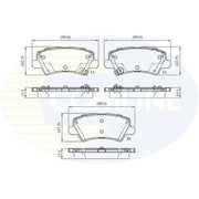 Comline Front & Rear Pads fits Kia Picanto III 2017 on 1.0 1.2