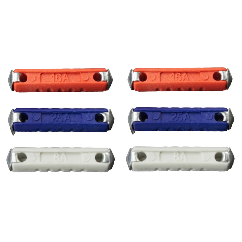 W4 Mixed Continental Fuses Pack of 6 - 8A, 16A, 25A