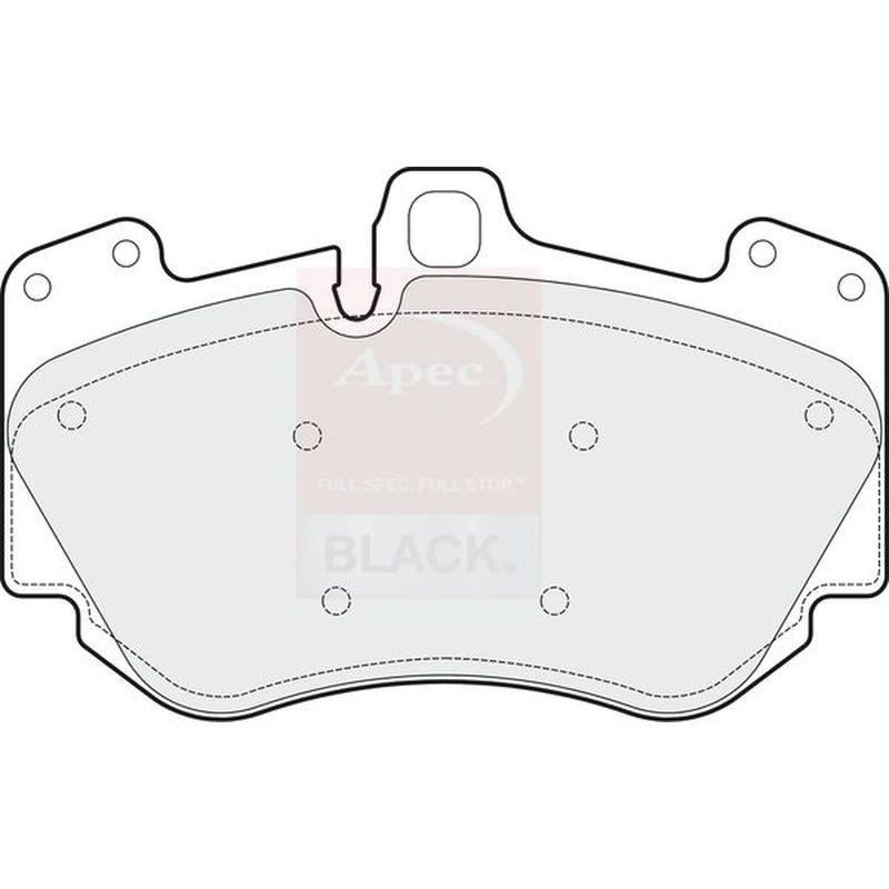 Apec Black Front Brake Pad Set fits Audi A4 B7 2005-2008