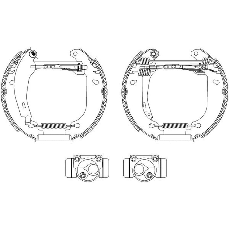Mintex Brake Shoe Set Axle Kit fits Renault Clio I 1990-1999 1.1 1.2 1.4 1.8 1.9