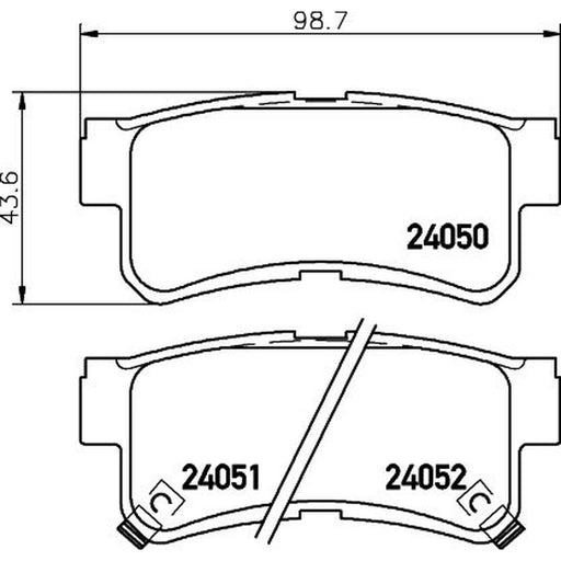 Mintex Rear Brake Pad Set fits Daewoo Musso 1999 on 2.2 2.3 2.9 3.2