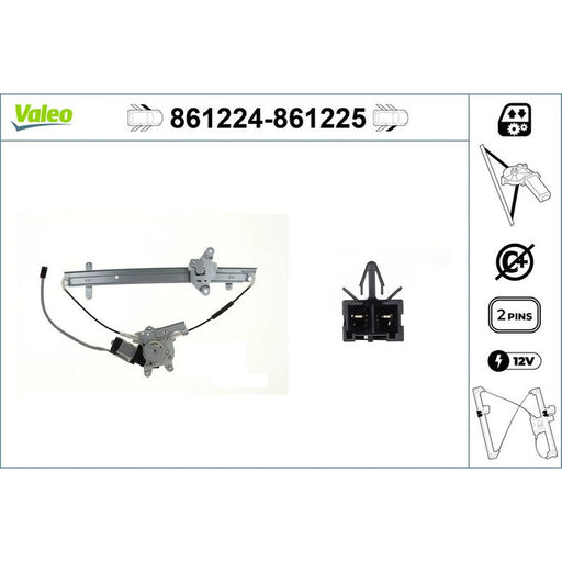 Valeo Electric Window Regulator Lifter Right Front 861225