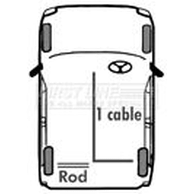 First Line Handbrake Cable Rear fits Ford Capri 1974-1987 1.3 1.6 2.0 2.3 3.0