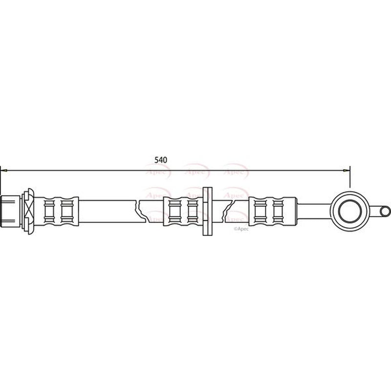 Apec Brake Hydraulic Hose Line Front Left fits Toyota Vitz 1999-2005 1.0 1.3 1.4