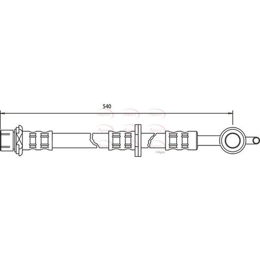 Apec Brake Hydraulic Hose Line Front Left fits Toyota Vitz 1999-2005 1.0 1.3 1.4