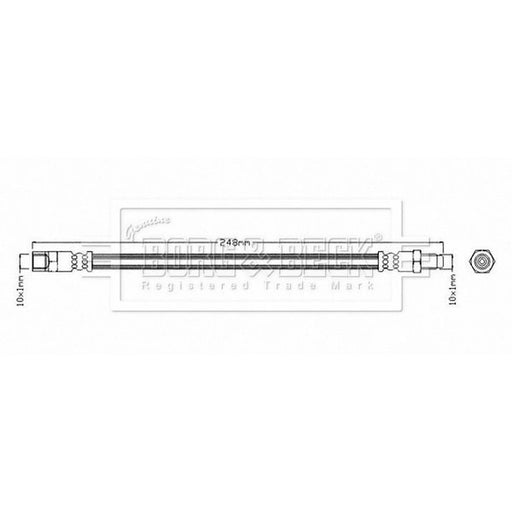 Borg & Beck Brake Hydraulic Hose Line outer BBH8696