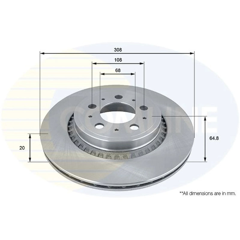 Comline Rear Brake Discs & Pads fits Volvo XC90 I 2002-2014 2.5 3.2