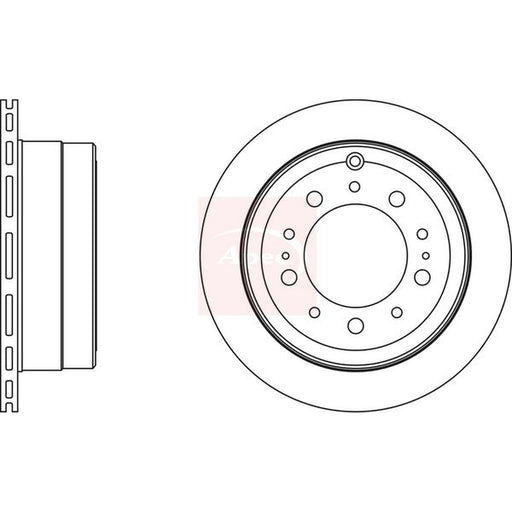 Apec 2 x Vented Brake Discs fits Toyota Land Cruiser Amazon 1998-2007 4.2 4.7