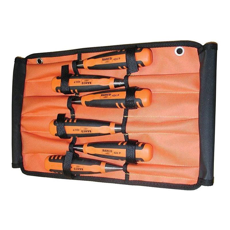 Bahco 424-P Bevel Edge Chisel Set in Roll, 6 Piece Bahco - NN4 Online