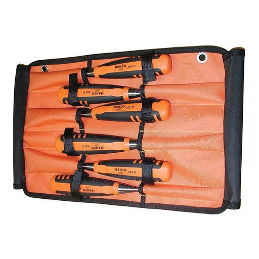 Bahco 424-P Bevel Edge Chisel Set in Roll, 6 Piece Bahco - NN4 Online