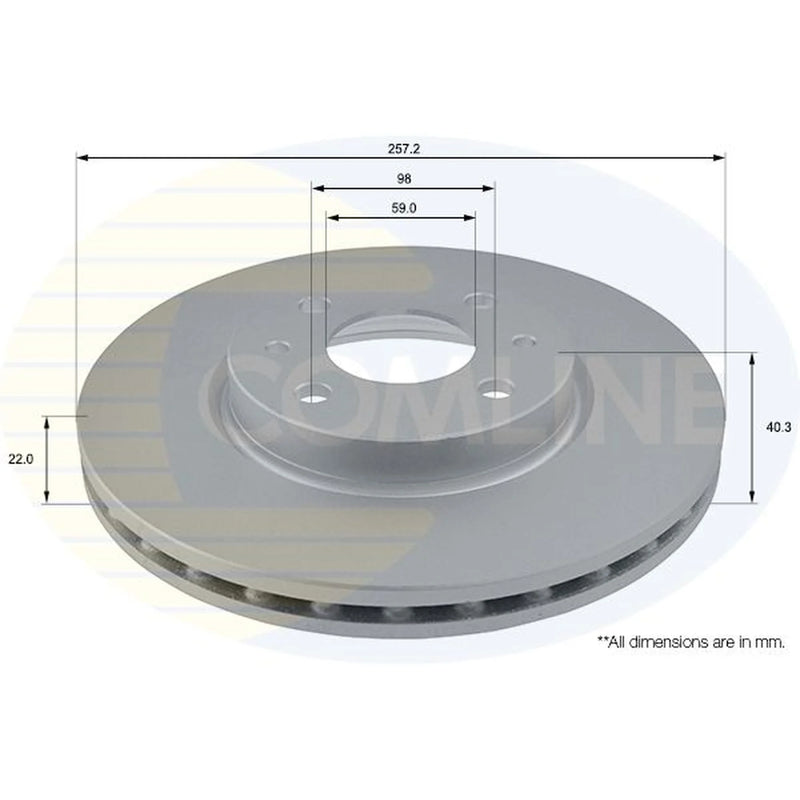 Comline Front & Rear Brake Discs & Pads fits Alfa Romeo Mito 2008-2018 0.9 1.4
