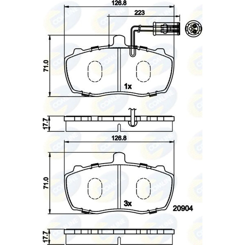 Comline 4 x Front Brake Pad Set fits Lti Tx 2006 on 2.5