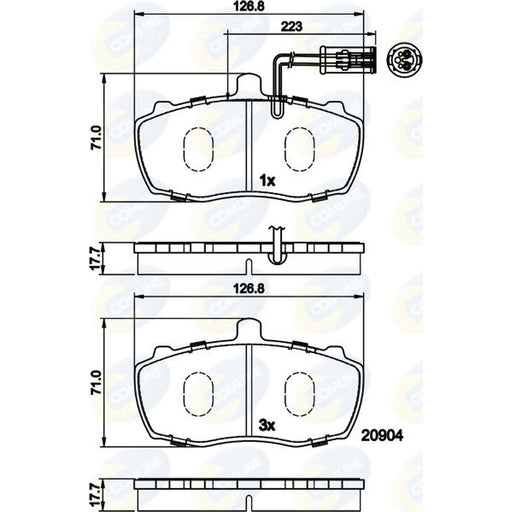 Comline 4 x Front Brake Pad Set fits Lti Tx 2006 on 2.5