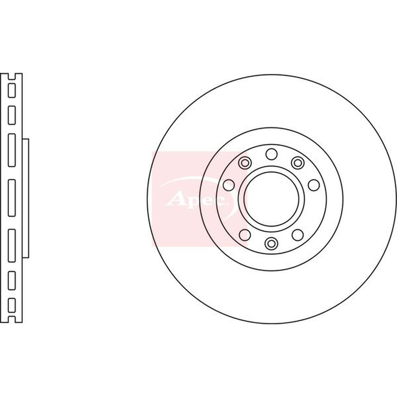 Apec 2 x Vented Brake Discs fits Peugeot Rcz 2010-2015 1.6 2.0