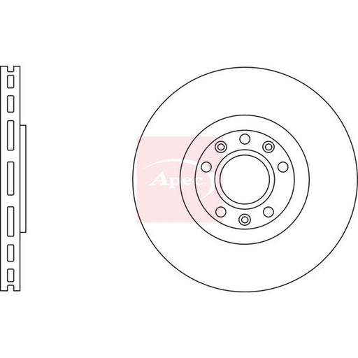 Apec 2 x Vented Brake Discs fits Peugeot Rcz 2010-2015 1.6 2.0