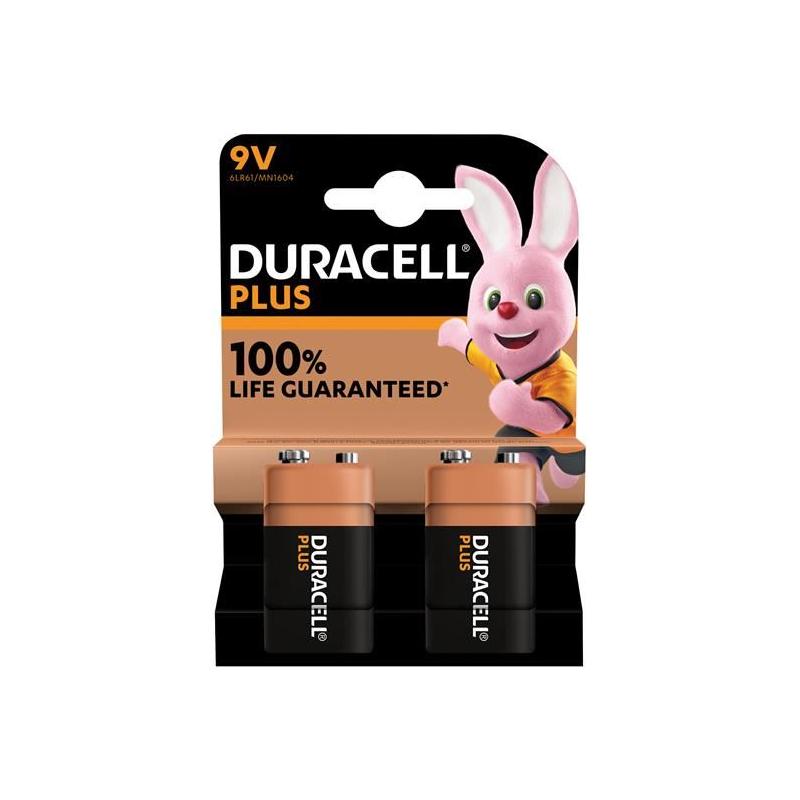 Duracell 9V Plus Power +100% Batteries (Pack 2) Duracell - Dynamic Drive