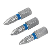 Sealey Power Tool Bit Pozi #1 Colour-Coded S2 25mm Pack O Sealey - Dynamic Drive
