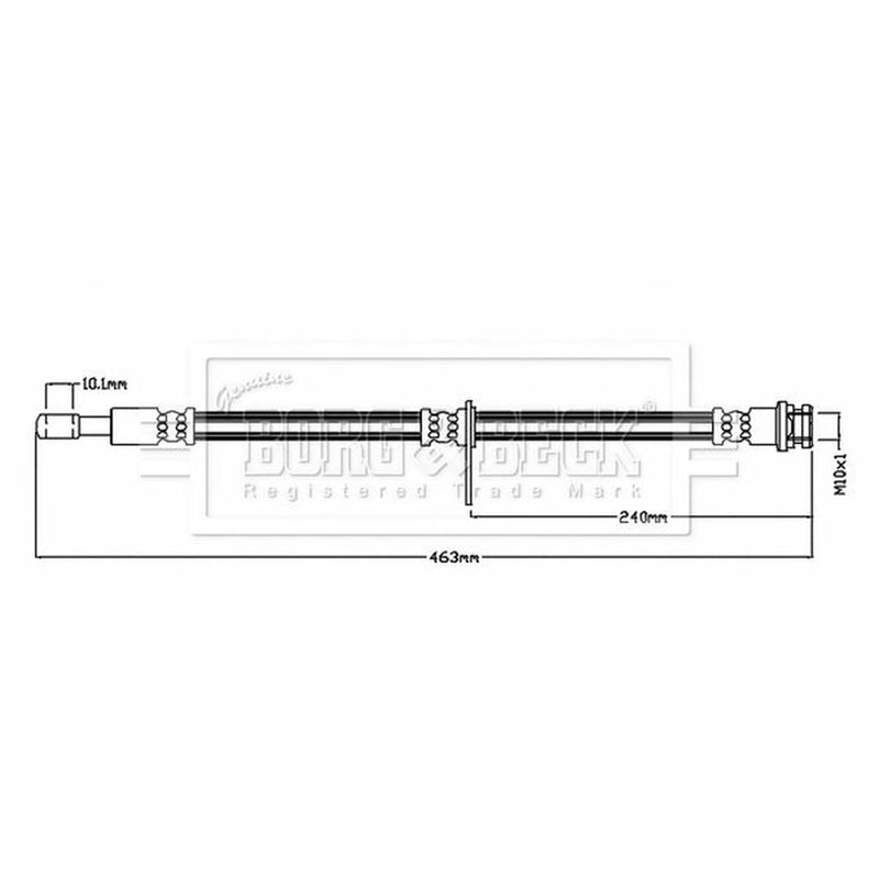 Borg & Beck Brake Hydraulic Hose Line Front Right BBH8847
