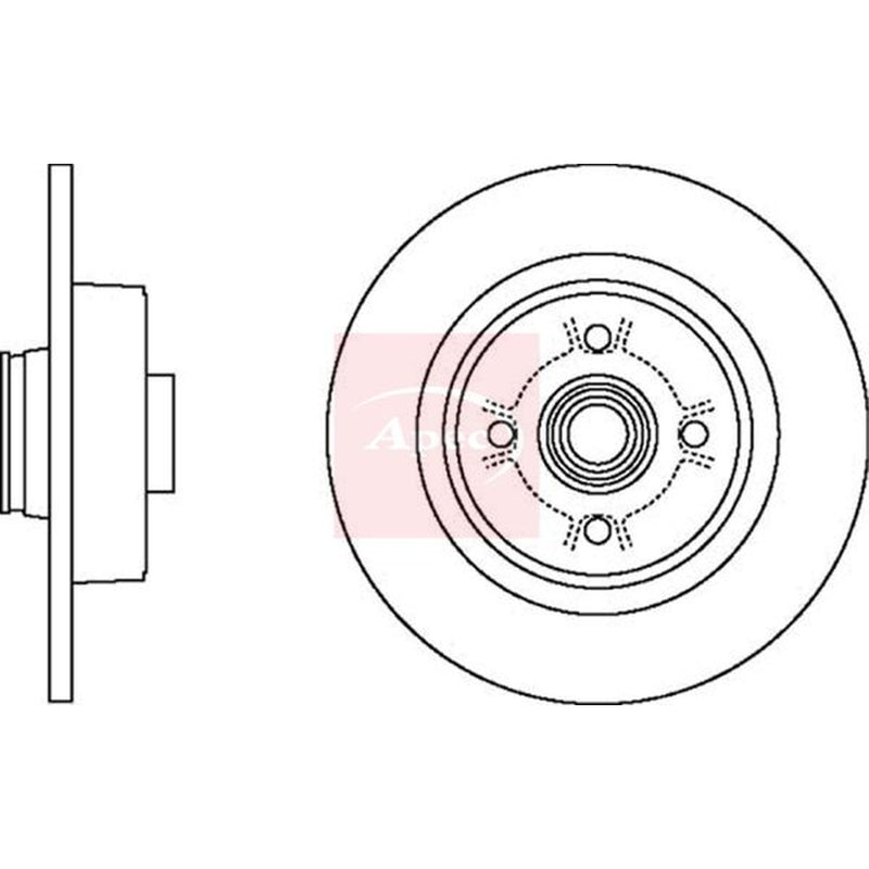Apec 2 x Brake Discs fits Renault Grand Scénic II 2004-2009 1.5 1.6 1.9 2.0