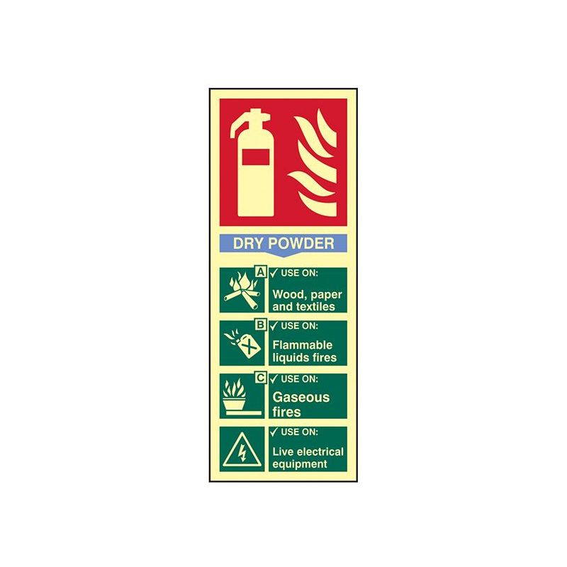Scan Fire Extinguisher Composite - Dry Powder - Photoluminescent 75 x 200mm Scan - Dynamic Drive