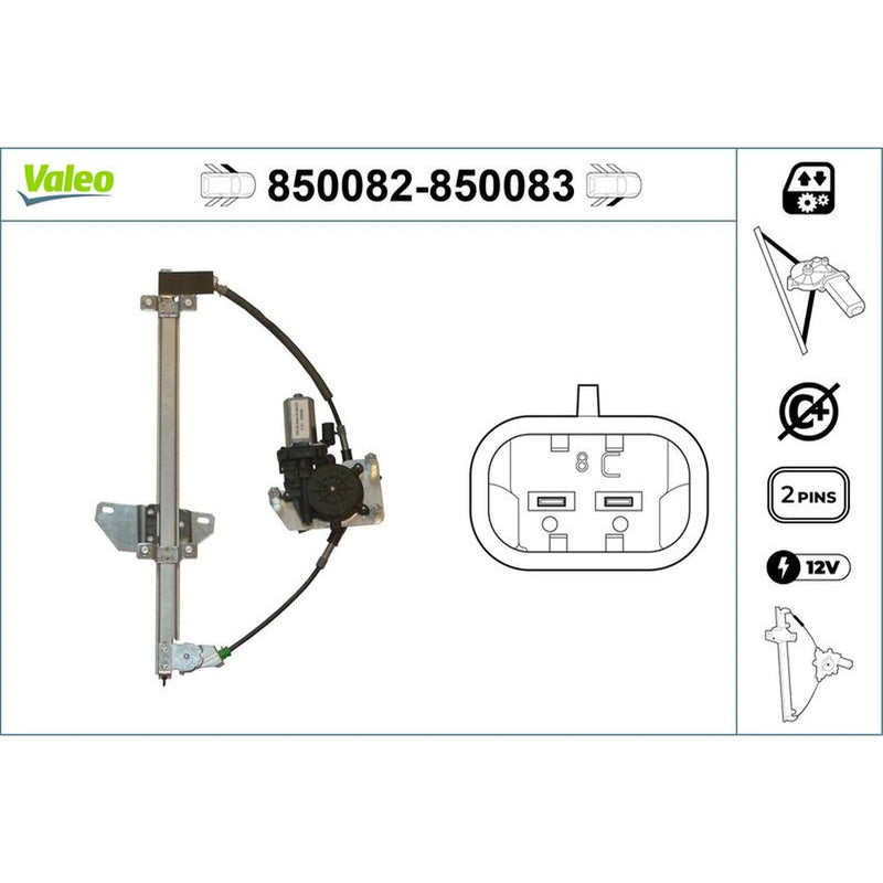 Valeo Electric Window Regulator Lifter Right Front 850083