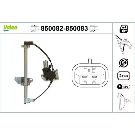 Valeo Electric Window Regulator Lifter Right Front 850083