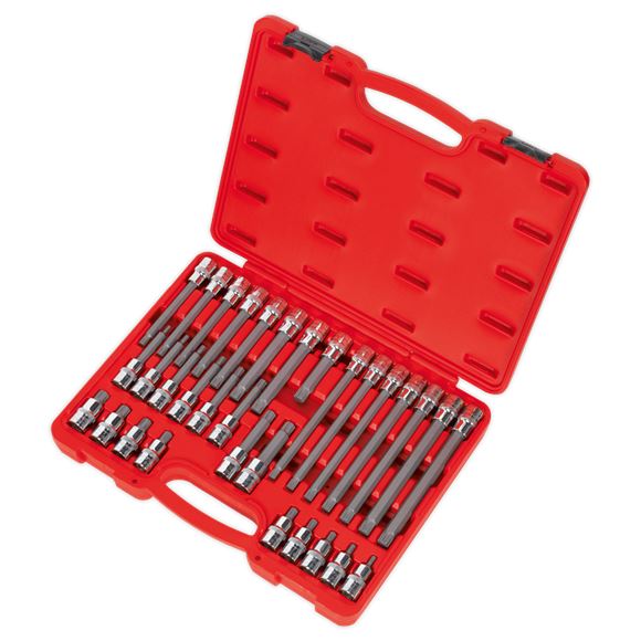 Sealey Ribe Socket Bit Set 32pc 1/2"Sq Drive AK2198 Sealey  - Dynamic Drive