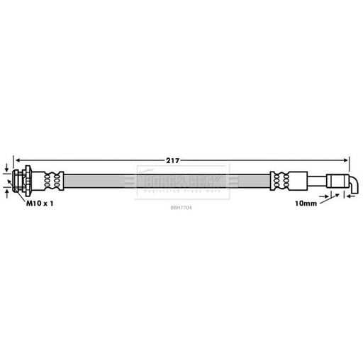 Borg & Beck Brake Hydraulic Hose Line Rear BBH7704