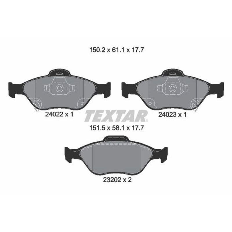 Textar Front Brake Pad Set 2402201