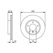 Bosch 2 x Vented Brake Discs