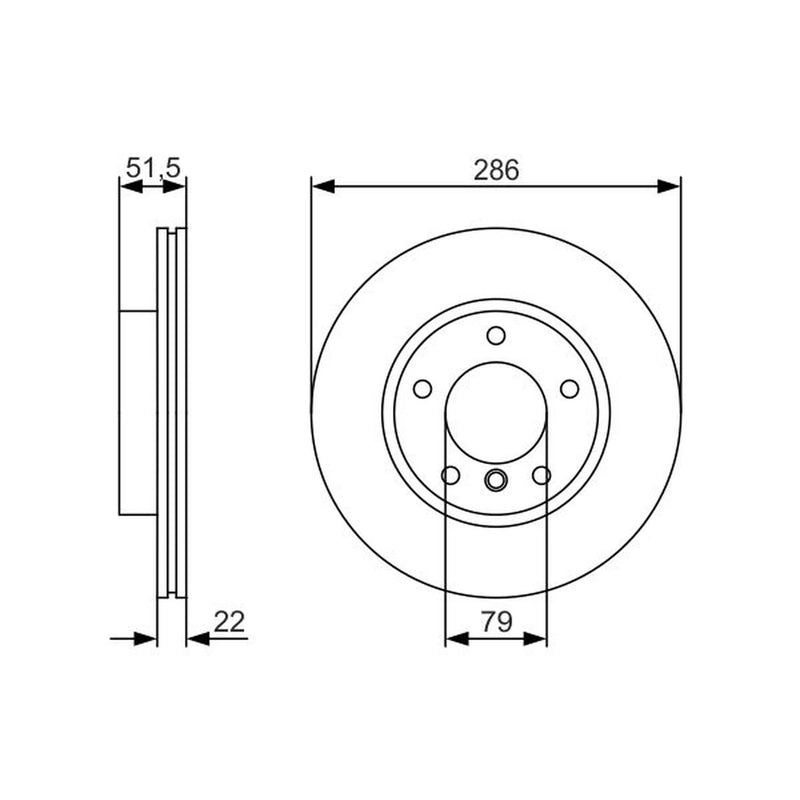 Bosch 2 x Vented Brake Discs