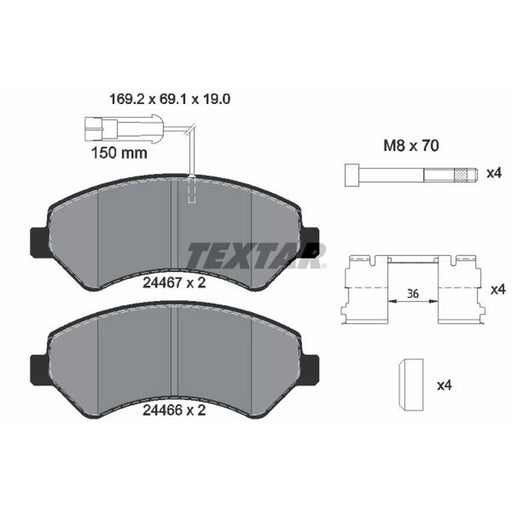 Textar Front Brake Pad Set 2446701