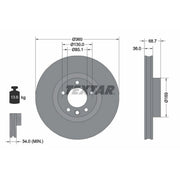 Textar 2 x Front Brake Discs 92262605