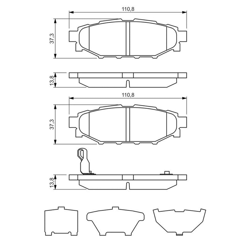 Bosch Front & Rear Pads fits Subaru Brz 2012 on 2.0
