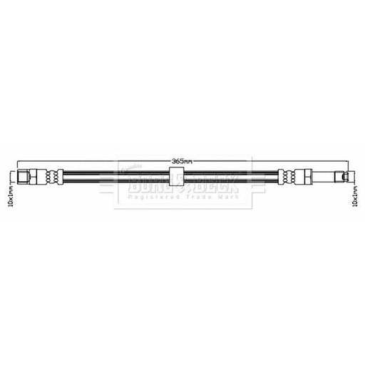 Borg & Beck Brake Hydraulic Hose Line Front Right BBH6873