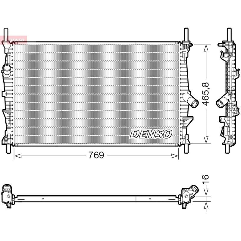 Denso Engine Radiator fits Ford Tourneo Custom V362 Bus 2012-2015 2.2