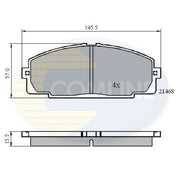 Comline Front & Rear Pads fits Toyota Dyna Platform 2006 on 3.0