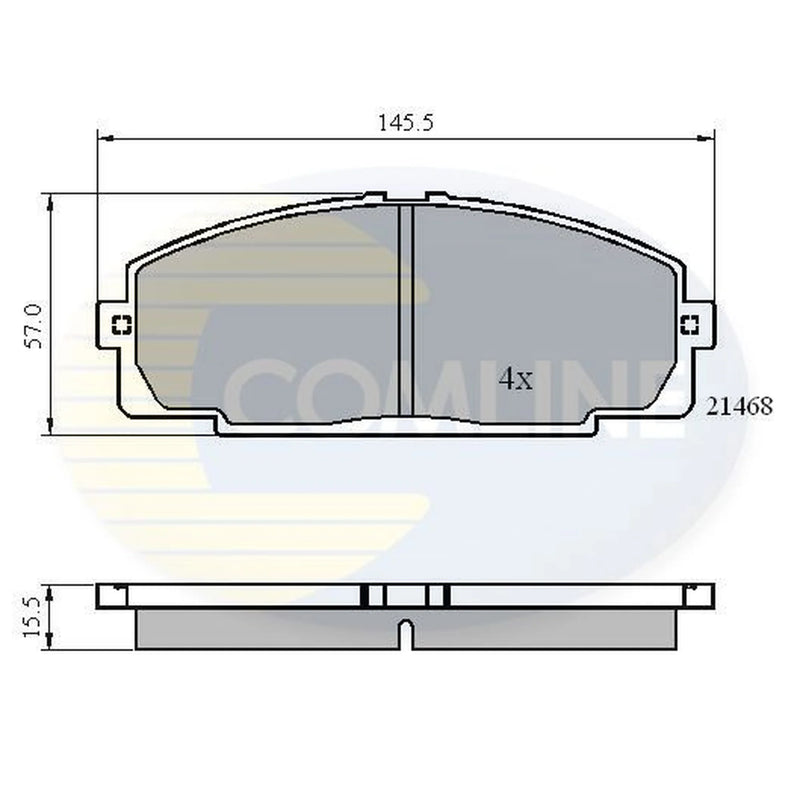 Comline Front & Rear Pads fits Toyota Dyna Platform 2006 on 3.0