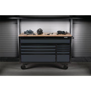Draper BUNKER Workbench Roller Tool Cabinet, 10 Drawer, 56", Grey 08227 Draper - Dynamic Drive