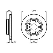 Bosch Rear Brake Vented Discs & Pads fits BMW 5 1995-2004
