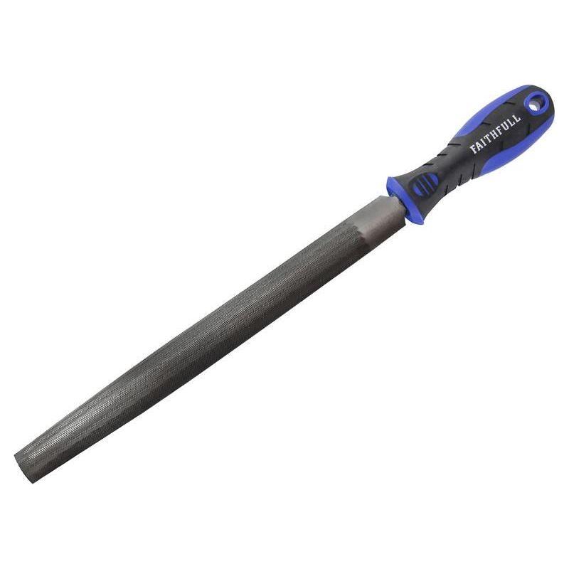 Faithfull Handled Half-Round Second Cut Engineers File 300mm (12in) Faithfull - Dynamic Drive
