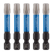 Draper Expert TX-STAR Impact Screwdriver Bits, T40 x 50mm, 1/4" Hex (Pack of 5) Draper - Dynamic Drive