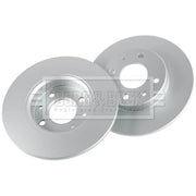 Borg & Beck Rear Brake Solid Discs & Pads fits Fiat Panda 2014-2015 0.9 1.3