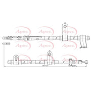 Apec Handbrake Cable Right Rear fits Hyundai Santa Fé II 2006-2009 2.2