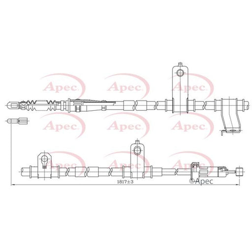 Apec Handbrake Cable Right Rear fits Hyundai Santa Fé II 2006-2009 2.2