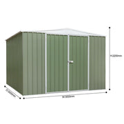 Dellonda Galvanised Steel Metal Garden Shed - Green Dellonda  - Dynamic Drive