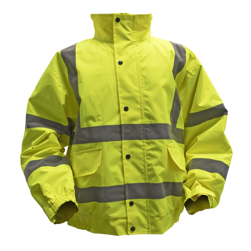 Worksafe Hi-Vis Yellow Jacket Quilted Lining Elasticated Waist & Cuffs Large Worksafe - Dynamic Drive