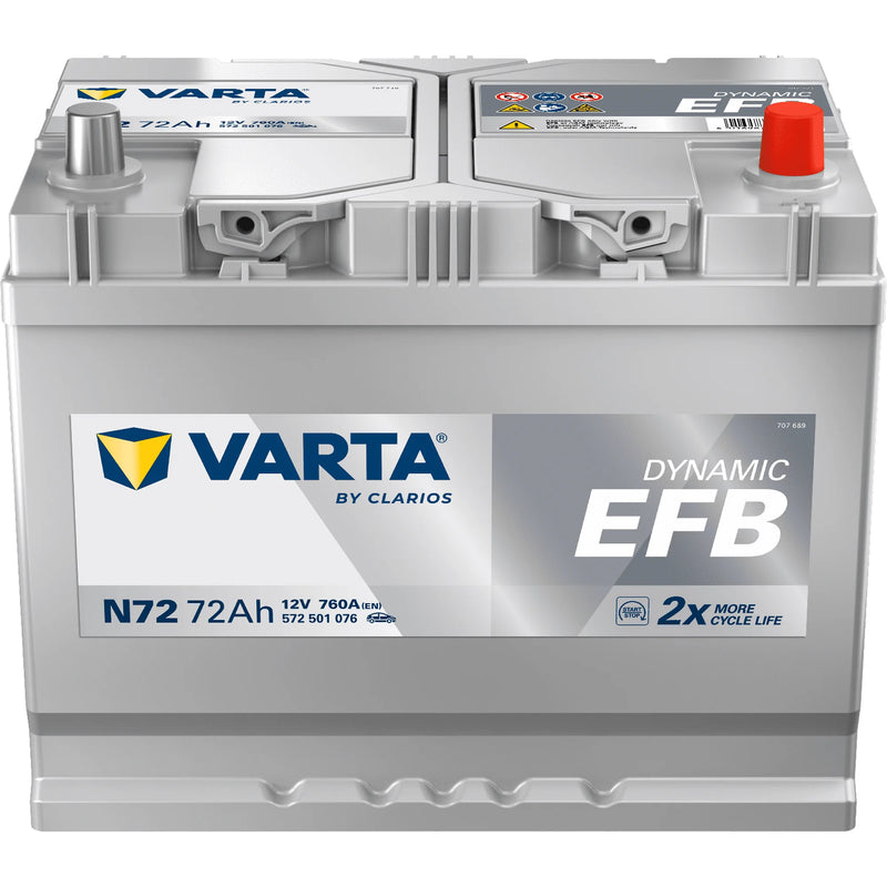 VARTA Dynamic EFB Car Battery 72Ah 12V
