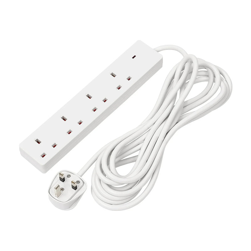 Draper 4 Way Extension Lead 5m with Neon Power Indicator